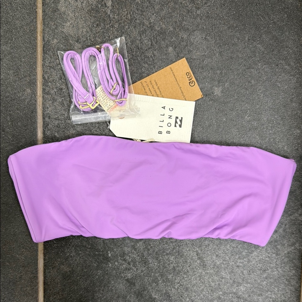 Billabong Purple Bandeau Bikini Top